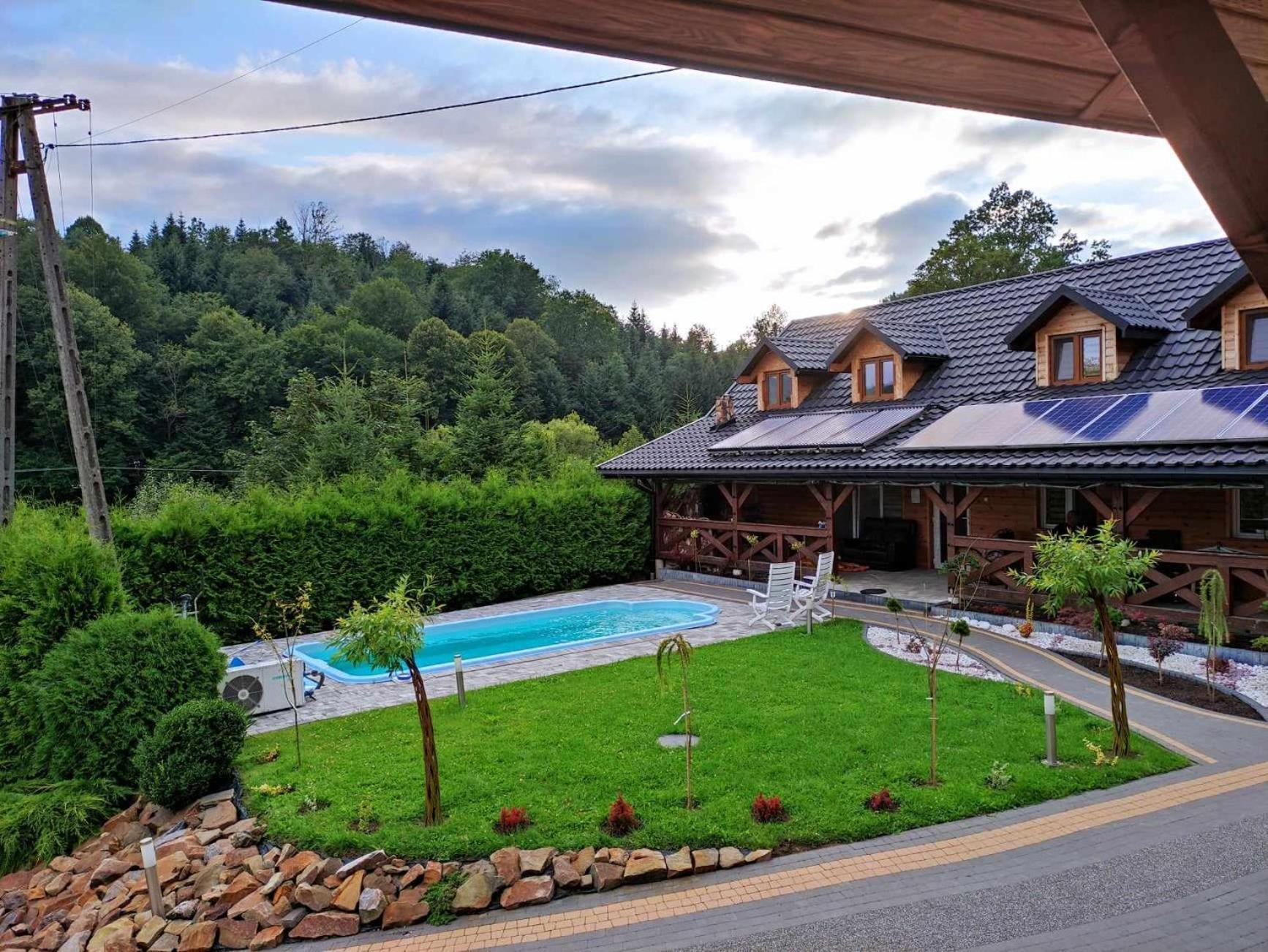Jaskowa Chata Bieszczady Apartament Z Basenem Baligród 外观 照片